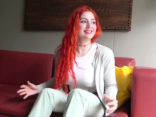 Busty Redhead Teen Strips At Casting